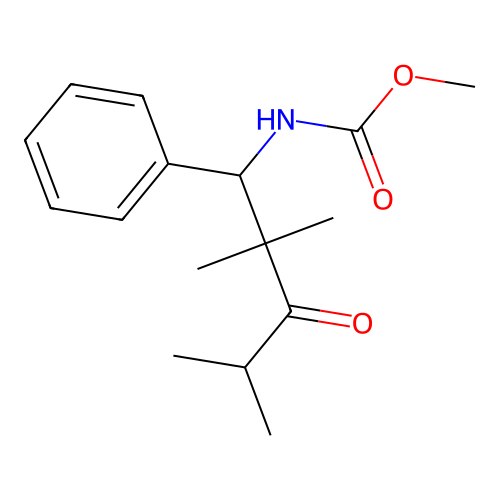 Methyl (2,2,4-trimethyl-3-oxo-1-phenylpentyl)carbamate structure