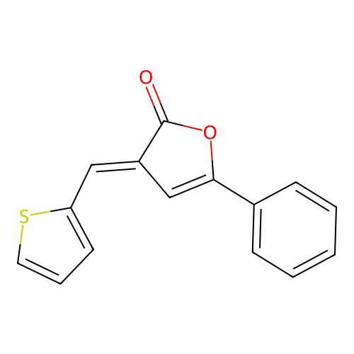 (3E)-5-phenyl-3-(thiophen-2-ylmethylidene)furan-2-one structure