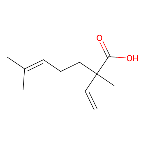 5-Heptenoic acid, 2,6-dimethyl-2-vinyl- structure