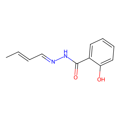 N-(but-2-enylideneamino)-2-hydroxybenzamide structure