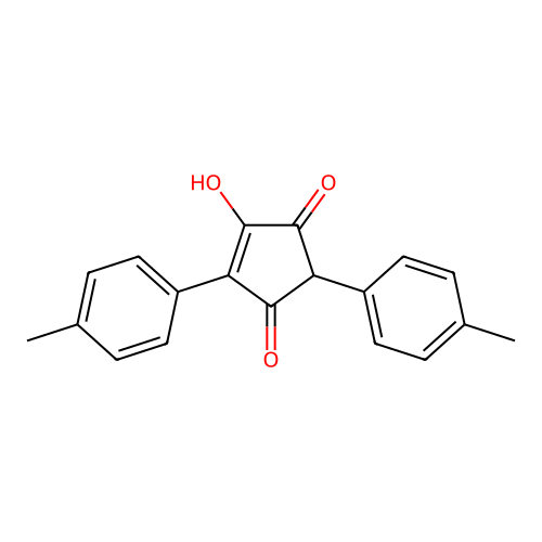 4-Hydroxy-2,5-bis(4-methylphenyl)cyclopent-4-ene-1,3-dione structure