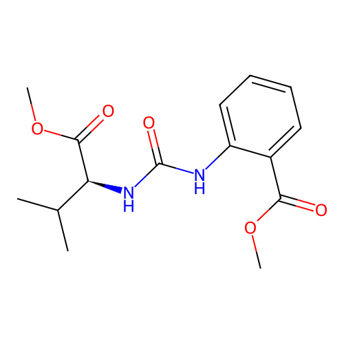 methyl 2-({[(2S)-1-methoxy-3-methyl-1-oxobutan-2-yl]carbamoyl}amino)benzoate structure