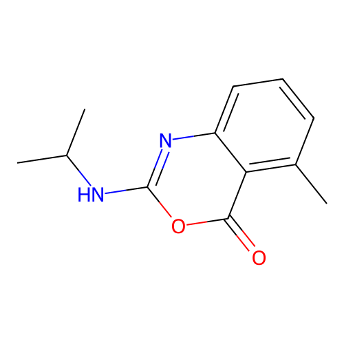 2-isopropylamino-5-methyl-4H-3,1-benzoxazin-4-one structure