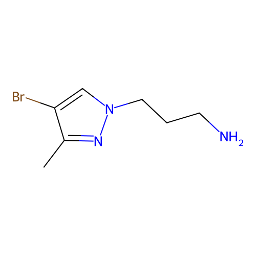 3-(4-bromo-3-methyl-1H-pyrazol-1-yl)propan-1-amine structure