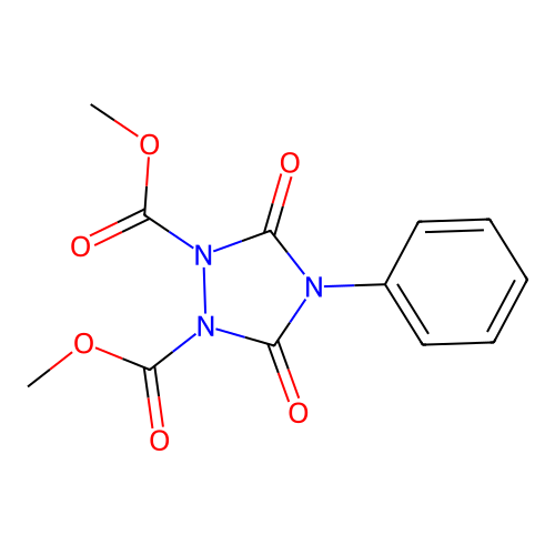 Dimethyl 3,5-dioxo-4-phenyl-1,2,4-triazolidine-1,2-dicarboxylate structure