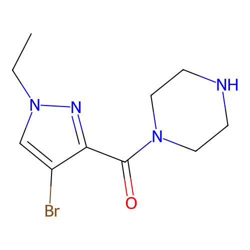 4-Bromo-1-ethylpyrazol-3-yl piperazinyl ketone structure