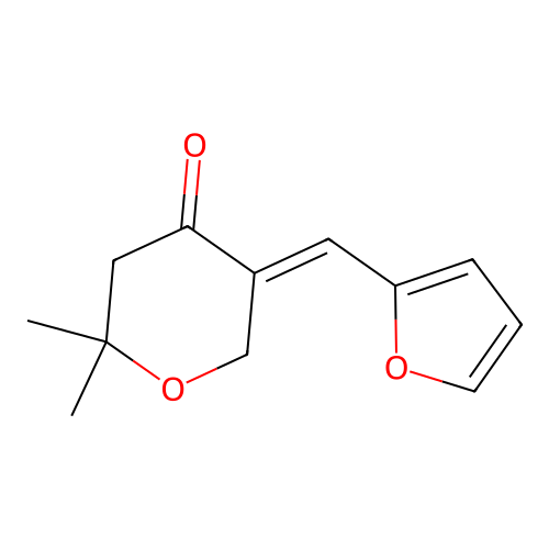 5-(2-furylmethylene)-2,2-dimethyltetrahydro-4H-pyran-4-one structure