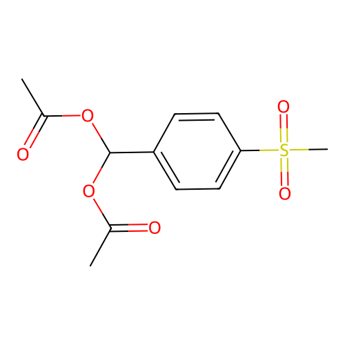 [Acetyloxy-(4-methylsulfonylphenyl)methyl] acetate structure