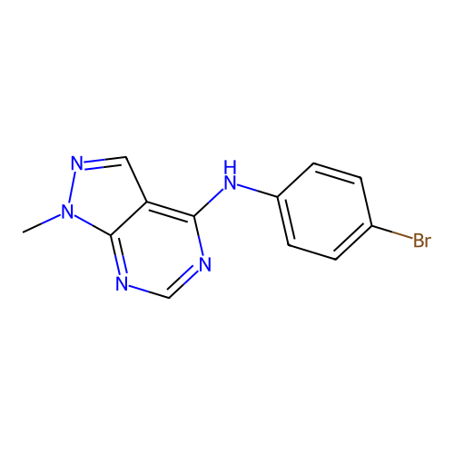 N-(4-bromophenyl)-1-methyl-1H-pyrazolo[3,4-d]pyrimidin-4-amine structure