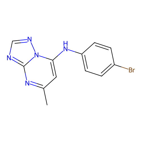 N-(4-bromophenyl)-5-methyl-[1,2,4]triazolo[1,5-a]pyrimidin-7-amine structure
