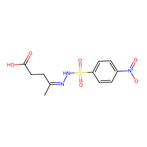 4-[(4-Nitrophenyl)sulfonylhydrazinylidene]pentanoic acid structure