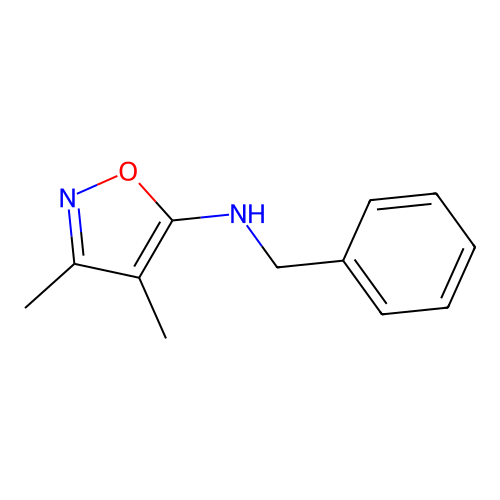 N-benzyl-3,4-dimethyl-1,2-oxazol-5-amine structure
