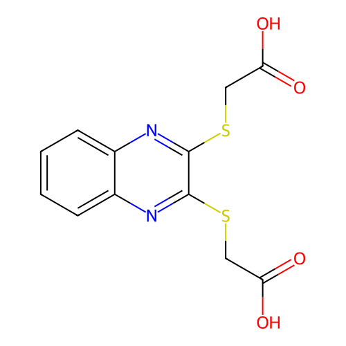 2-[3-(Carboxymethylthio)quinoxalin-2-ylthio]acetic acid structure