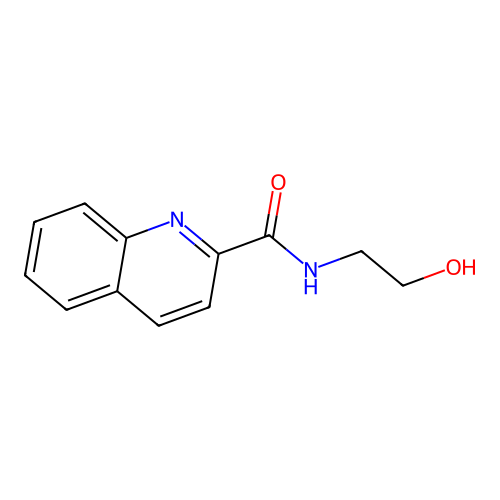 N-(2-hydroxyethyl)quinoline-2-carboxamide structure