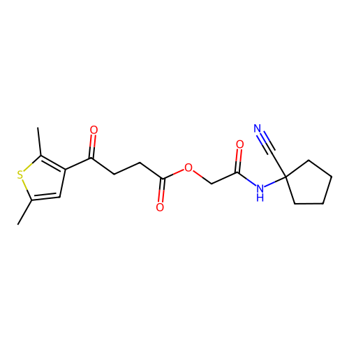 [(1-cyanocyclopentyl)carbamoyl]methyl 4-(2,5-dimethylthiophen-3-yl)-4-oxobutanoate structure