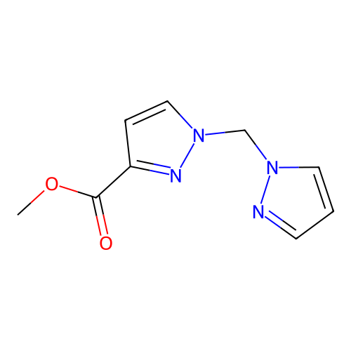Methyl 1-((1H-pyrazol-1-yl)methyl)-1H-pyrazole-3-carboxylate structure