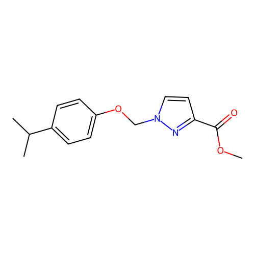Methyl 1-((4-isopropylphenoxy)methyl)-1H-pyrazole-3-carboxylate structure