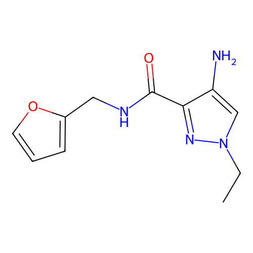 4-amino-1-ethyl-N-(furan-2-ylmethyl)-1H-pyrazole-3-carboxamide structure