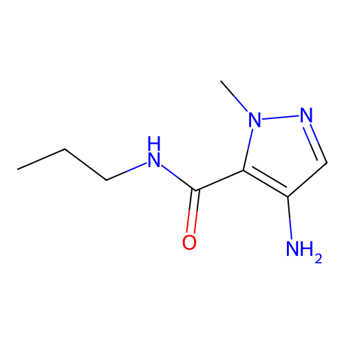 4-amino-1-methyl-N-propyl-1H-pyrazole-5-carboxamide structure