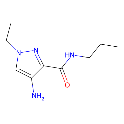 4-amino-1-ethyl-N-propyl-1H-pyrazole-3-carboxamide structure