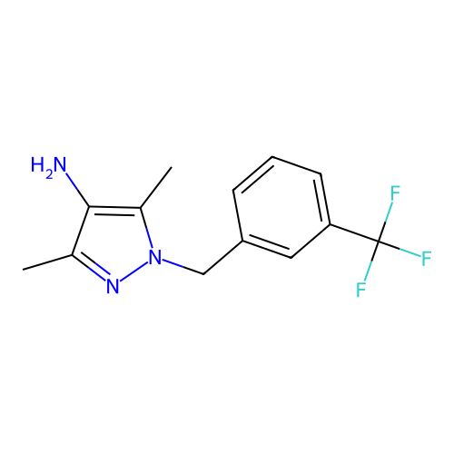 3,5-dimethyl-1-[3-(trifluoromethyl)benzyl]-1H-pyrazol-4-amine structure