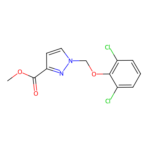 Methyl 1-((2,6-dichlorophenoxy)methyl)-1H-pyrazole-3-carboxylate structure