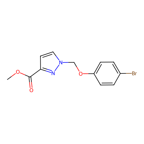Methyl 1-((4-bromophenoxy)methyl)-1H-pyrazole-3-carboxylate structure