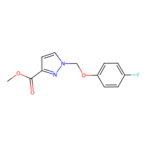 methyl 1-[(4-fluorophenoxy)methyl]-1H-pyrazole-3-carboxylate structure