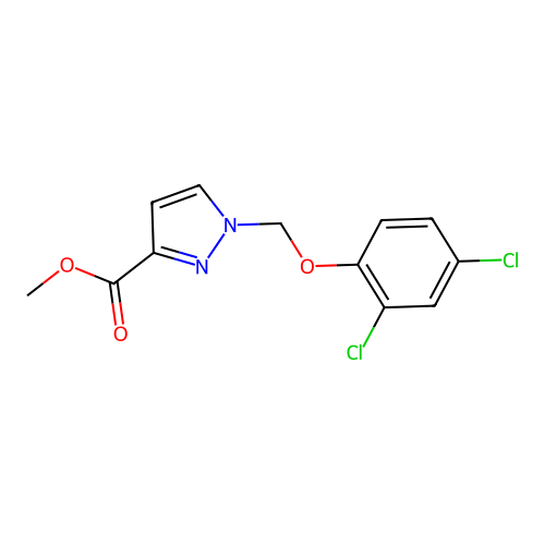 methyl 1-[(2,4-dichlorophenoxy)methyl]-1H-pyrazole-3-carboxylate structure