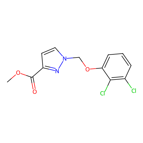 methyl 1-[(2,3-dichlorophenoxy)methyl]-1H-pyrazole-3-carboxylate structure