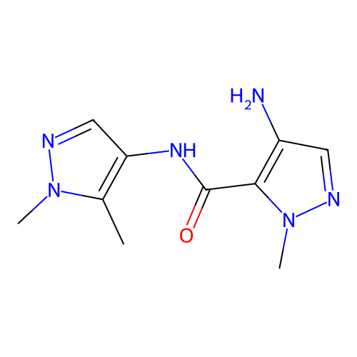 4-amino-N-(1,5-dimethyl-1H-pyrazol-4-yl)-1-methyl-1H-pyrazole-5-carboxamide structure