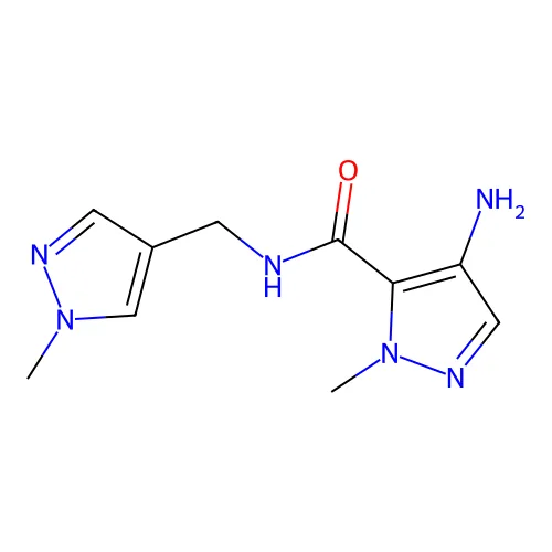 4-氨基-1-甲基-N-[(1-甲基-1H-吡唑-4-基)甲基]-1H-吡唑-5-甲酰胺 structure