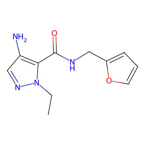 4-amino-1-ethyl-N-(furan-2-ylmethyl)-1H-pyrazole-5-carboxamide structure