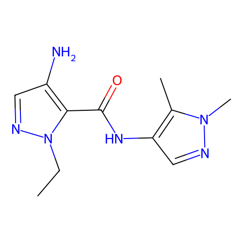 4-amino-N-(1,5-dimethyl-1H-pyrazol-4-yl)-1-ethyl-1H-pyrazole-5-carboxamide structure