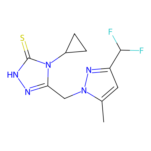 C11H13F2N5S structure