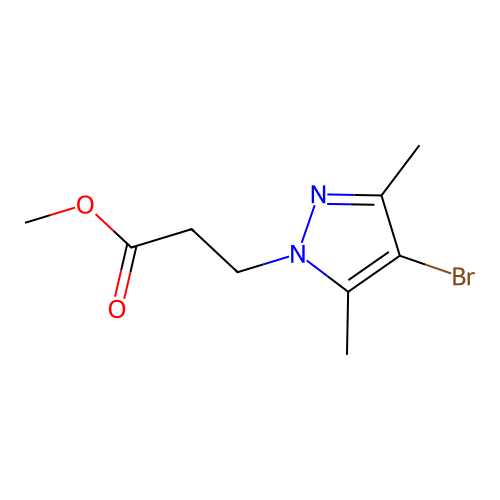 Methyl 4-bromo-3,5-dimethyl-1H-pyrazole-1-propanoate structure