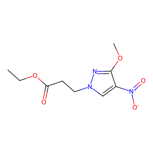 ethyl 3-(3-methoxy-4-nitro-1H-pyrazol-1-yl)propanoate structure
