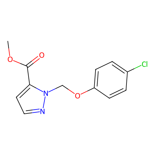 methyl 1-[(4-chlorophenoxy)methyl]-1H-pyrazole-5-carboxylate structure