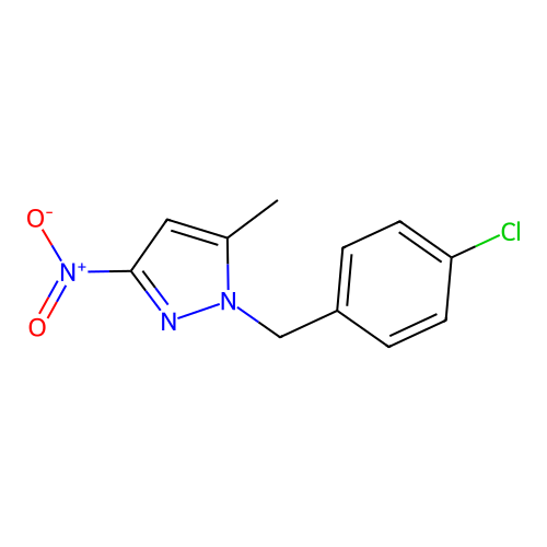 1-(4-chlorobenzyl)-5-methyl-3-nitro-1H-pyrazole structure