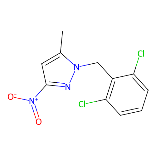 1-(2,6-dichlorobenzyl)-5-methyl-3-nitro-1H-pyrazole structure