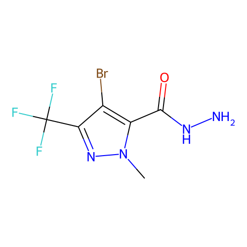 4-bromo-1-methyl-3-(trifluoromethyl)-1H-pyrazole-5-carbohydrazide structure