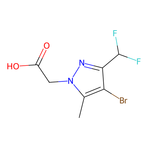[4-bromo-3-(difluoromethyl)-5-methyl-1H-pyrazol-1-yl]acetic acid structure