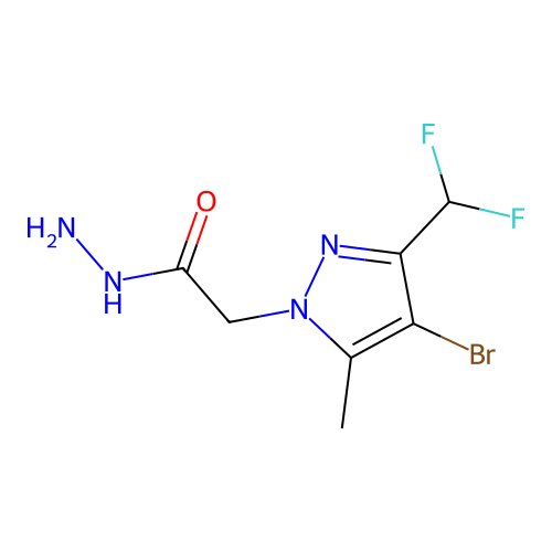 2-[4-bromo-3-(difluoromethyl)-5-methyl-1H-pyrazol-1-yl]acetohydrazide structure