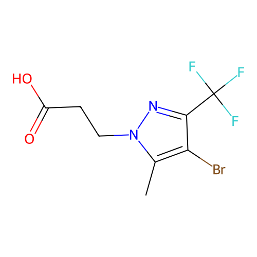 3-[4-bromo-5-methyl-3-(trifluoromethyl)-1H-pyrazol-1-yl]propanoic acid structure
