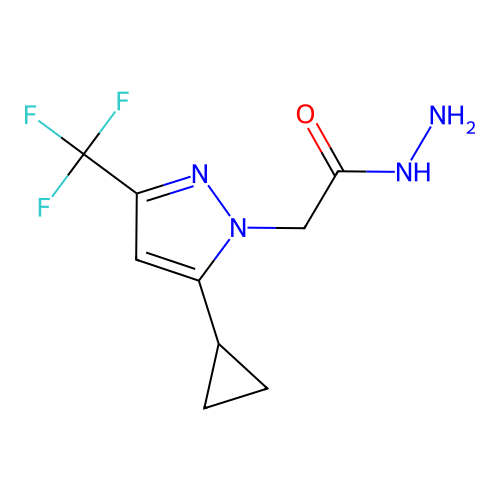 2-[5-cyclopropyl-3-(trifluoromethyl)-1H-pyrazol-1-yl]acetohydrazide structure