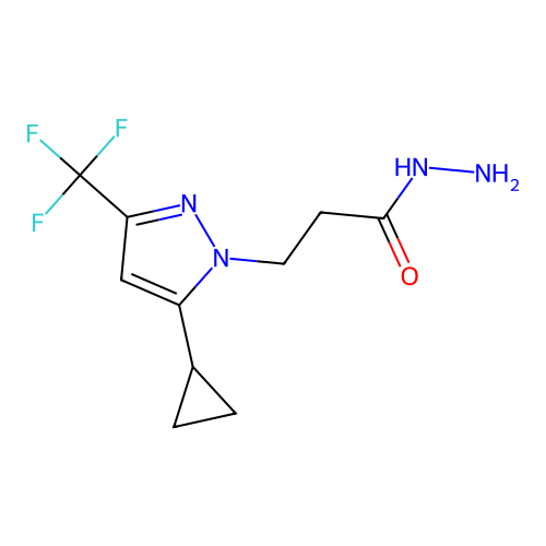 3-(5-Cyclopropyl-3-(trifluoromethyl)-1H-pyrazol-1-yl)propanehydrazide structure