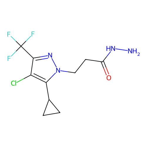3-(4-Chloro-5-cyclopropyl-3-(trifluoromethyl)-1H-pyrazol-1-yl)propanehydrazide structure