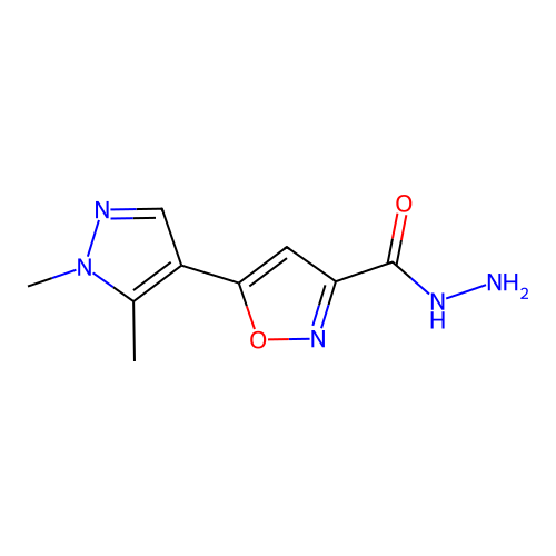5-(1,5-Dimethyl-1H-pyrazol-4-yl)isoxazole-3-carbohydrazide structure