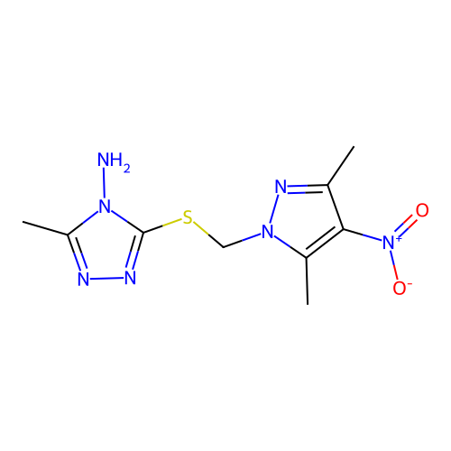 C9H13N7O2S structure