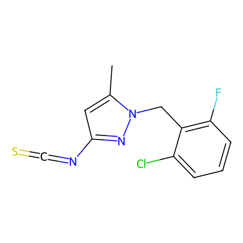 1-(2-chloro-6-fluorobenzyl)-3-isothiocyanato-5-methyl-1H-pyrazole structure